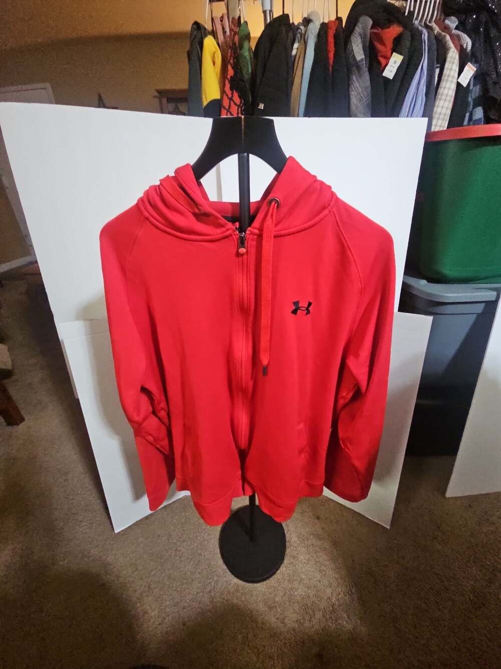 Under Armour Full Zip Hoodie Size LG Red